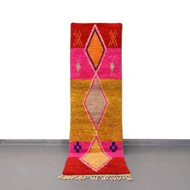 Moroccan Vintage Runner Rug 2.3 x 8.2 feet / 70 x 252 cm - Ettilux Home